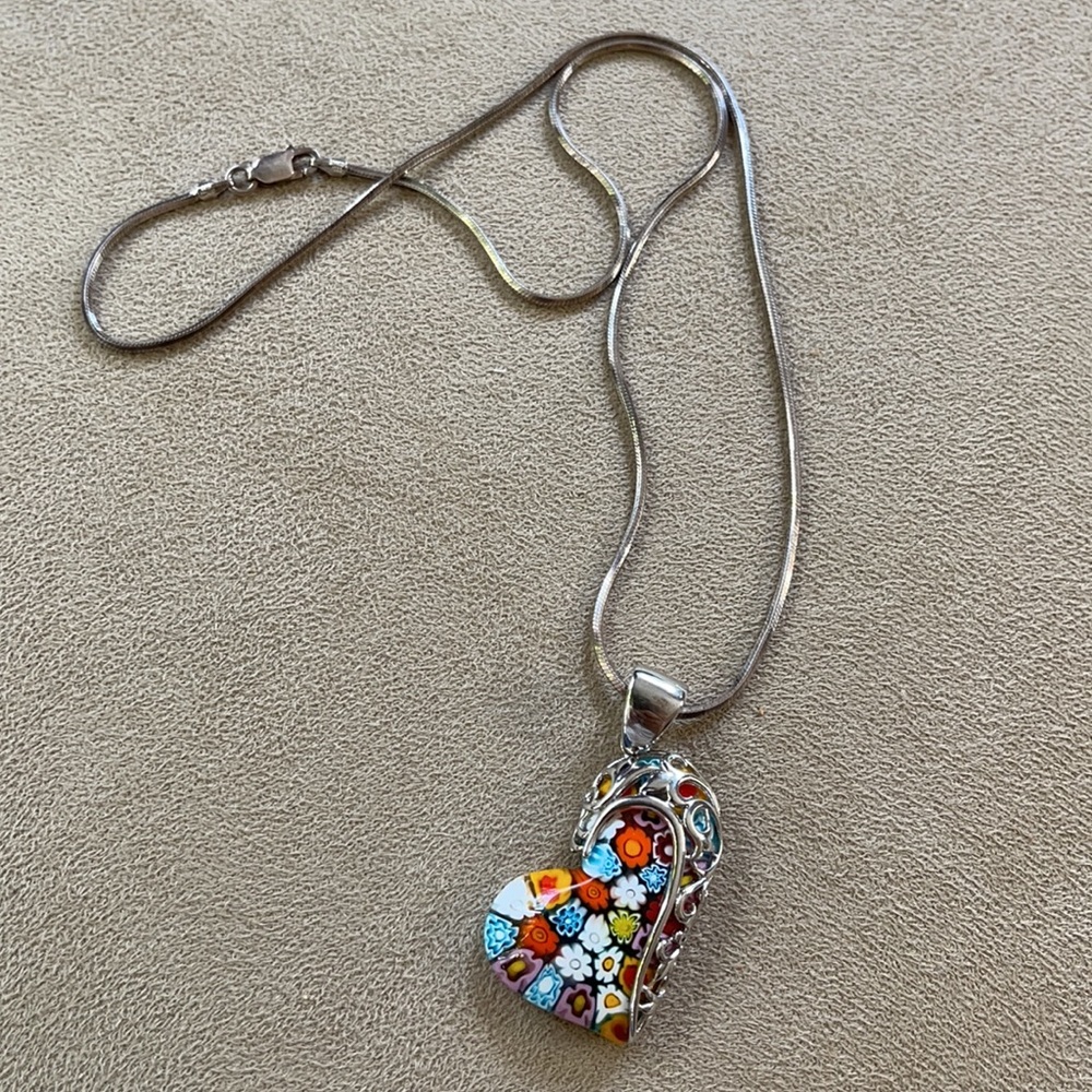 Sterling silver Murano Glass pendant with chain
